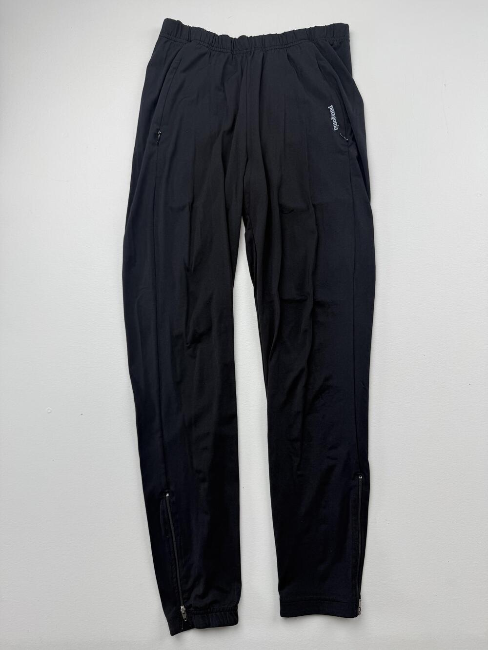 Patagonia Track Pants Mens Black Lightweight Zip Pockets Running Athletic Read